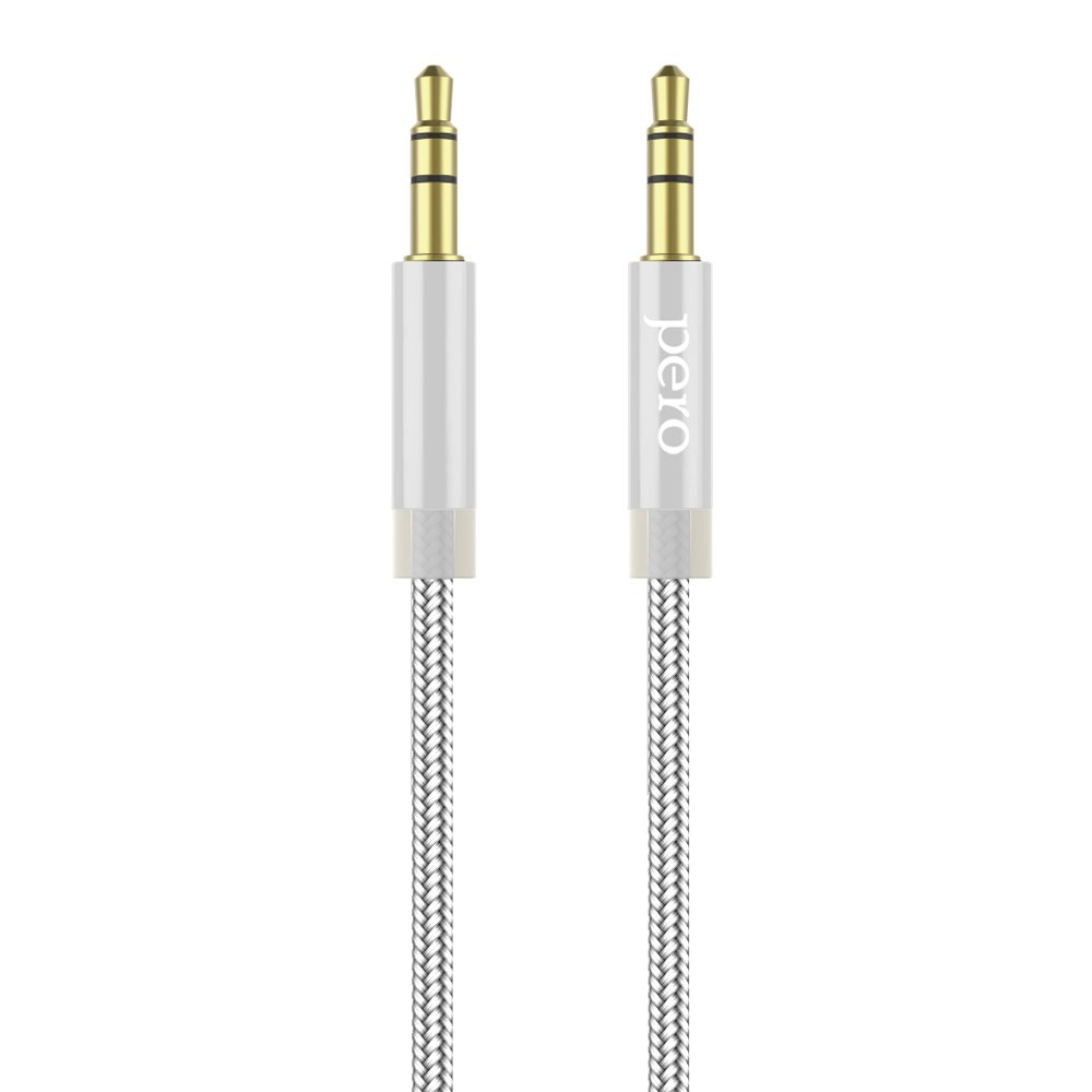 Аудио-кабель PERO MC-01 2x3.5 JACK, 2м, Silver