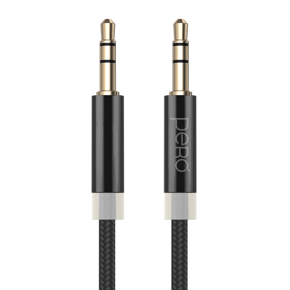Аудио-кабель PERO MC-01 2x3.5 JACK, 1м, Black