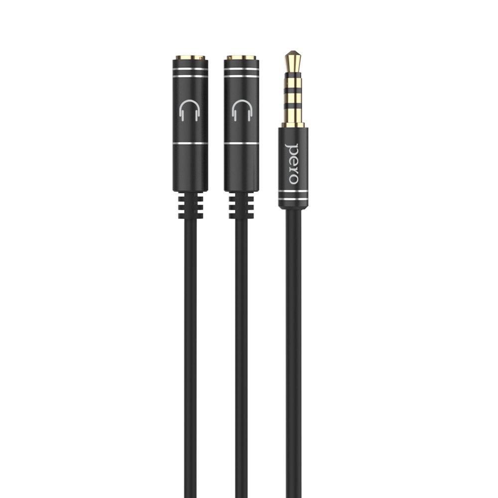 Аудио разветвитель PERO AD07 PREMIUM AUX SPLITTER, черный