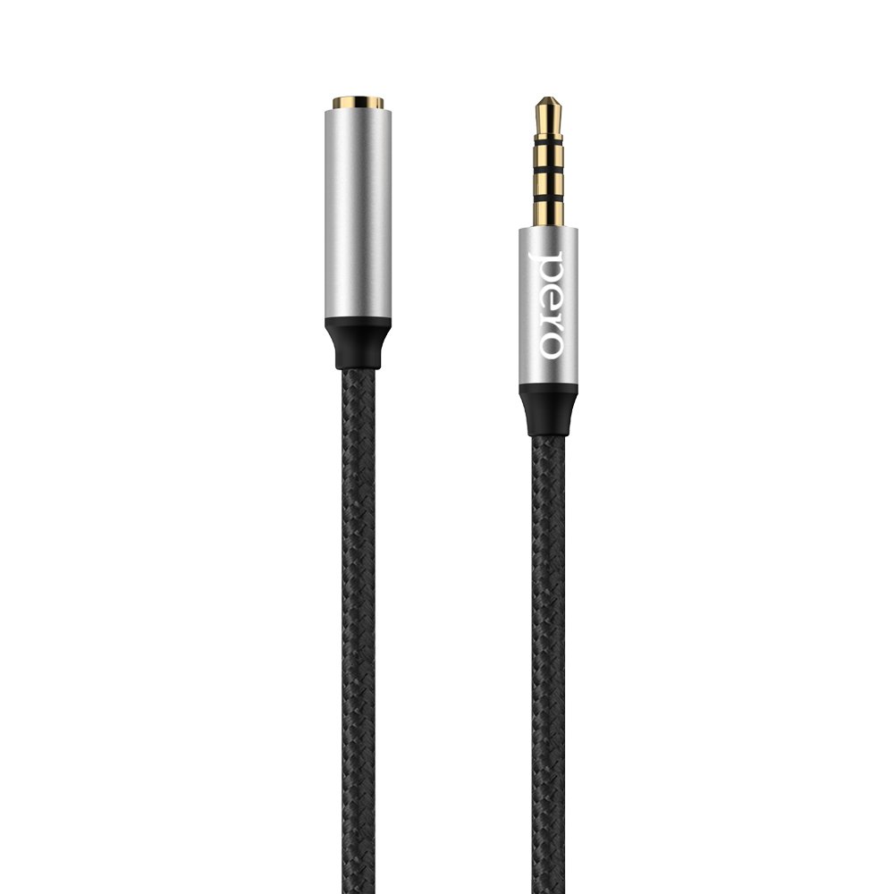 Аудио-удлинитель PERO MC-03 JACK 3.5, 1м, Black