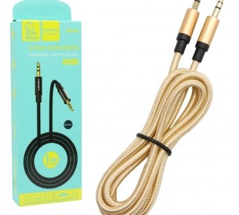 AUX-кабель Denmen DX03, 3.5 мм, ткань, разъем-пластик, 1.0 м, круглый, красный