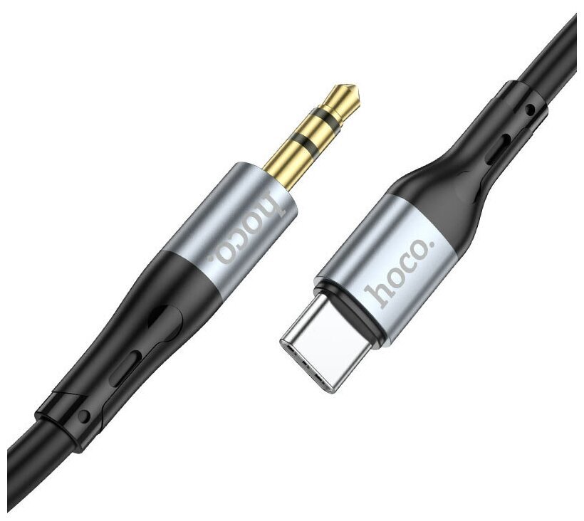 Аудио-адаптер HOCO UPA22 Type-C silicone digital audio conversion cable (черный)