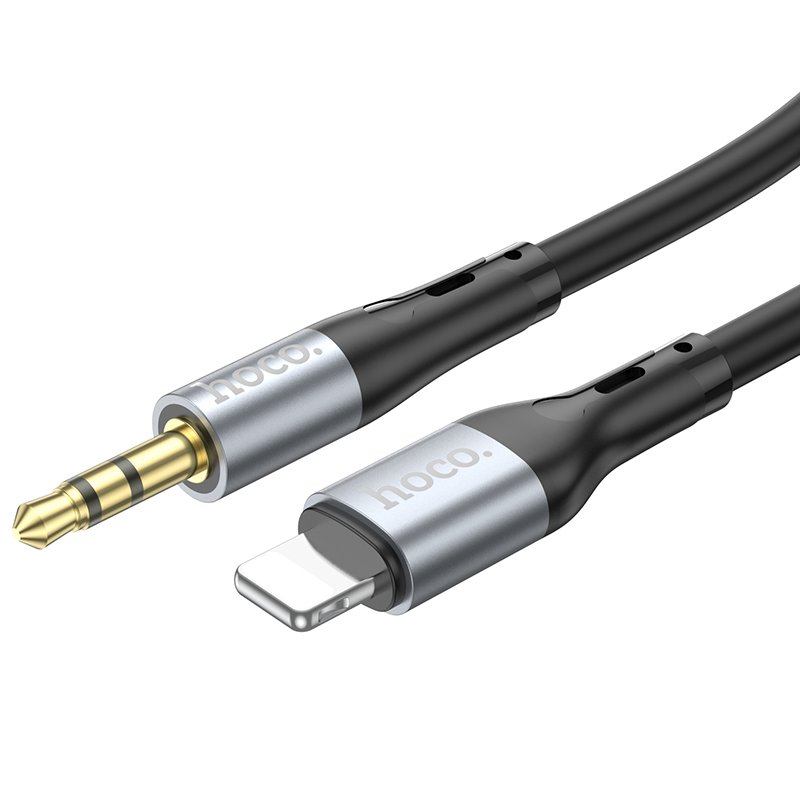 Аудио-адаптер HOCO UPA22 iP silicone digital audio conversion cable (черный)