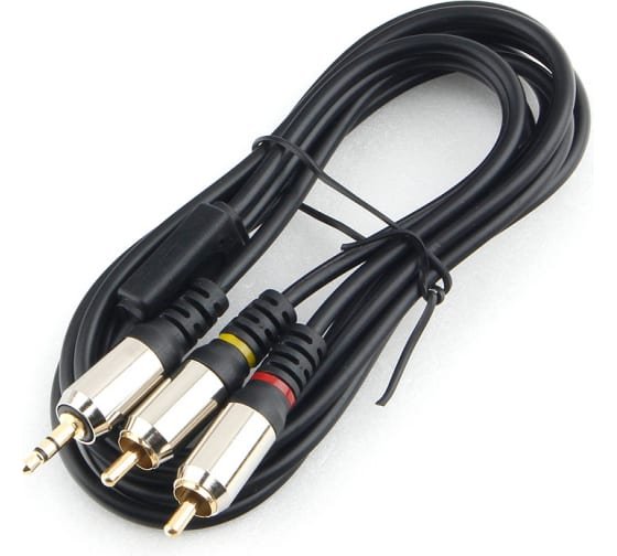 Кабель аудио Cablexpert CCAB-02-35M2RM-1.5MB 3.5 джек(M)/2х RCA (M) черный 1.5м