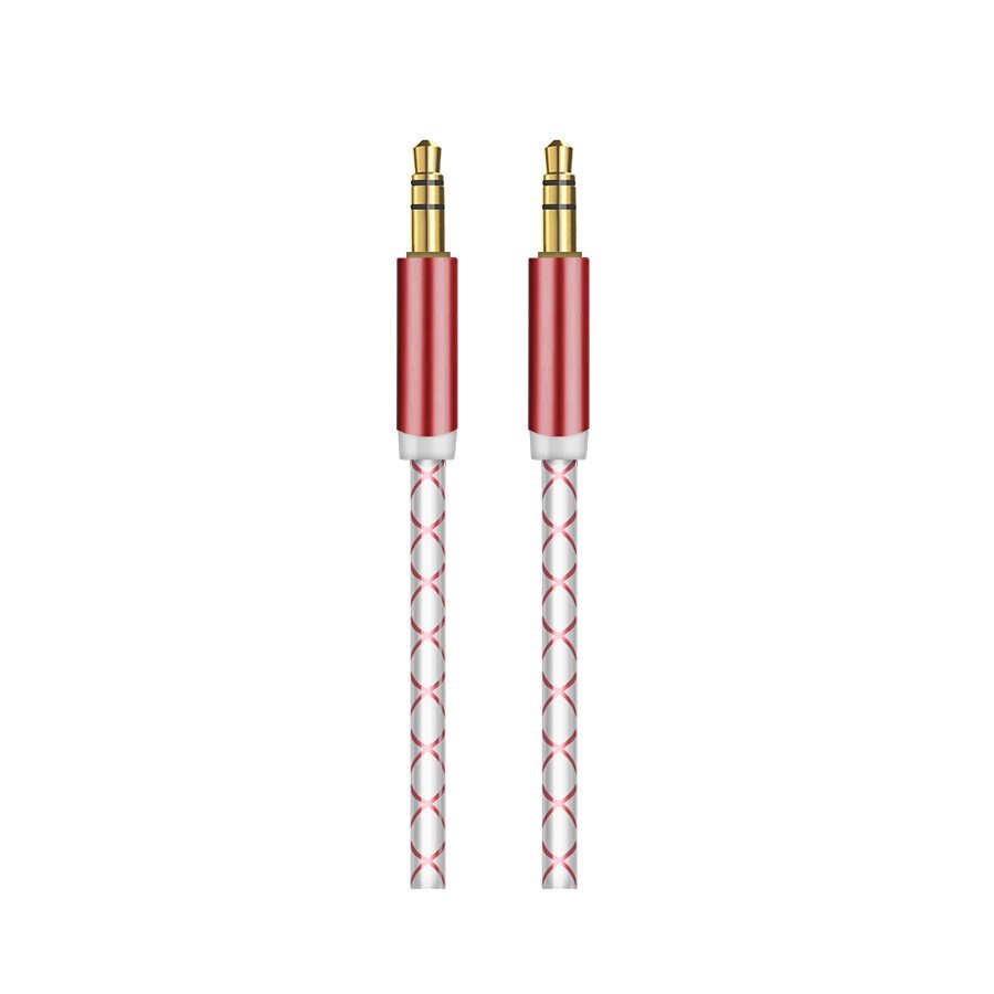 OXION AUX008 акустический кабель, jack (M) - jack(M), 1м, красный (OX-AUX008RD), блистер