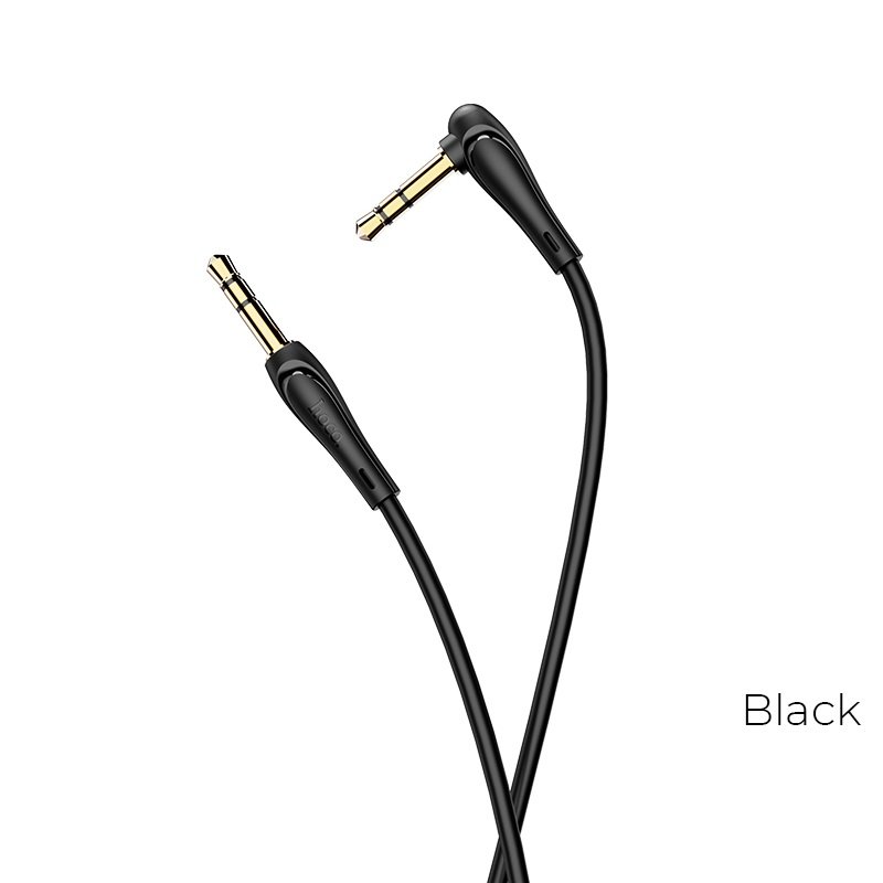 Кабель AUX, Jack 3,5mm(m) - Jack 3,5mm(m) HOCO UPA14, 1.0м, круглый, нейлон, цвет: черный(1/30/300)