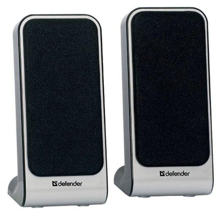 Акустическая система 2.0 DEFENDER SPK-225 , 2.0, 1x2 Вт,USB, пластик, черные/серебро 65220