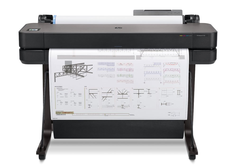 Широкоформатный принтер HP DesignJet T630 (5HB11D) 36"/4color/2400x1200dpi/1Gb/30spp(A1)/USB/GigEth/Wi-Fi/stand/media bin/rollfeed/sheetfeed