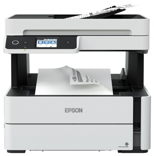 МФУ струйное Epson EcoTank M3170, 4 в 1, струйный, печать черно-белая, максимальный формат А4, скорость ч/б печати 39 стр/мин, разъемы и средства связи: USB, WiFi, RJ-45, СНПЧ (C11CG92403)
