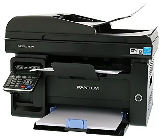 Pantum M6607NW, МФУ факс, A4, 22 стр/мин, 1200x1200 dpi, 256 Мб, подача: 150 лист., вывод: 100 лист., Ethernet,
