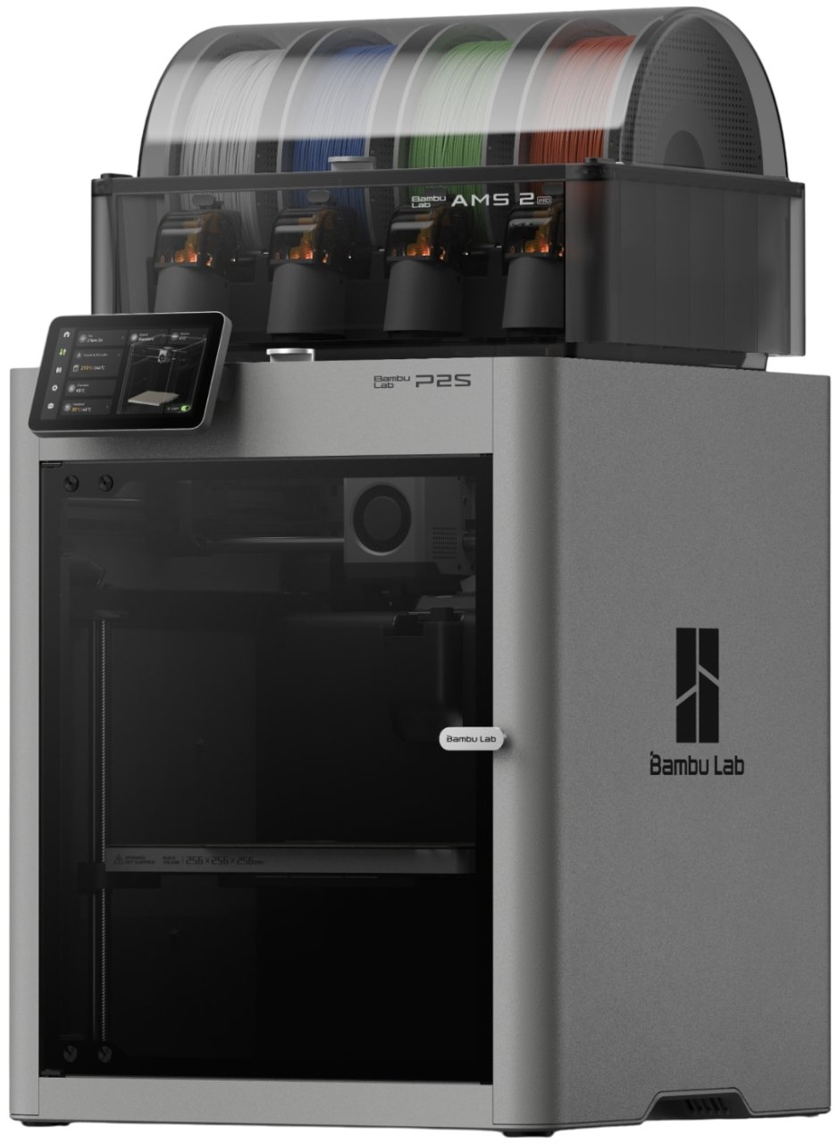 3D принтер Bambu lab P2S (PF004-U+SA007-EU1), Closed type, Compatible with plastics PLA, PETG, TPU, ABS, with AMS (auto color change, up to 16 colors)