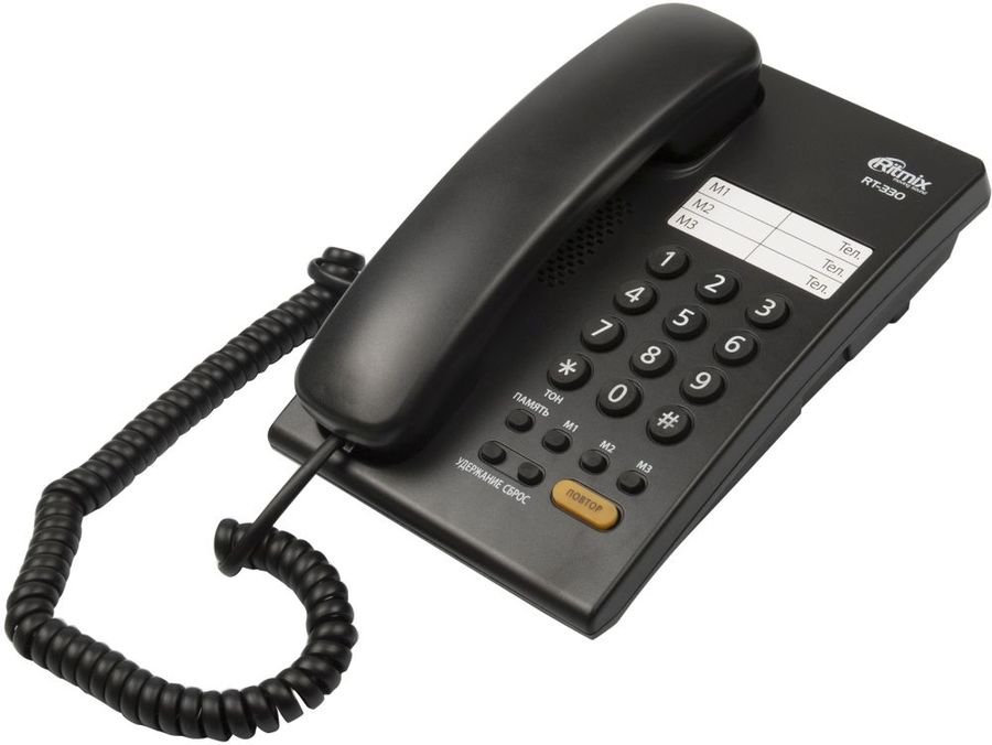 Телефон проводной RITMIX RT-330 Чёрный