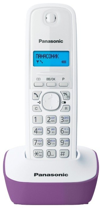 Радиотелефон Dect Panasonic KX-TG1611RUF фиолетовый/белый