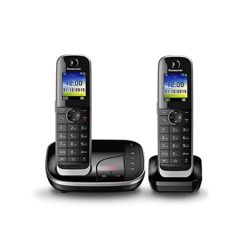 Радиотелефон Dect Panasonic KX-TGJ322RUB черный (труб. в компл.:2шт) автооветчик АОН
