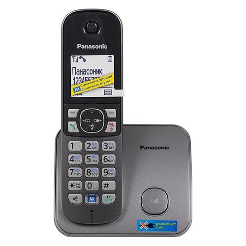 Радиотелефон Dect Panasonic KX-TG6811RUM серый металлик АОН
