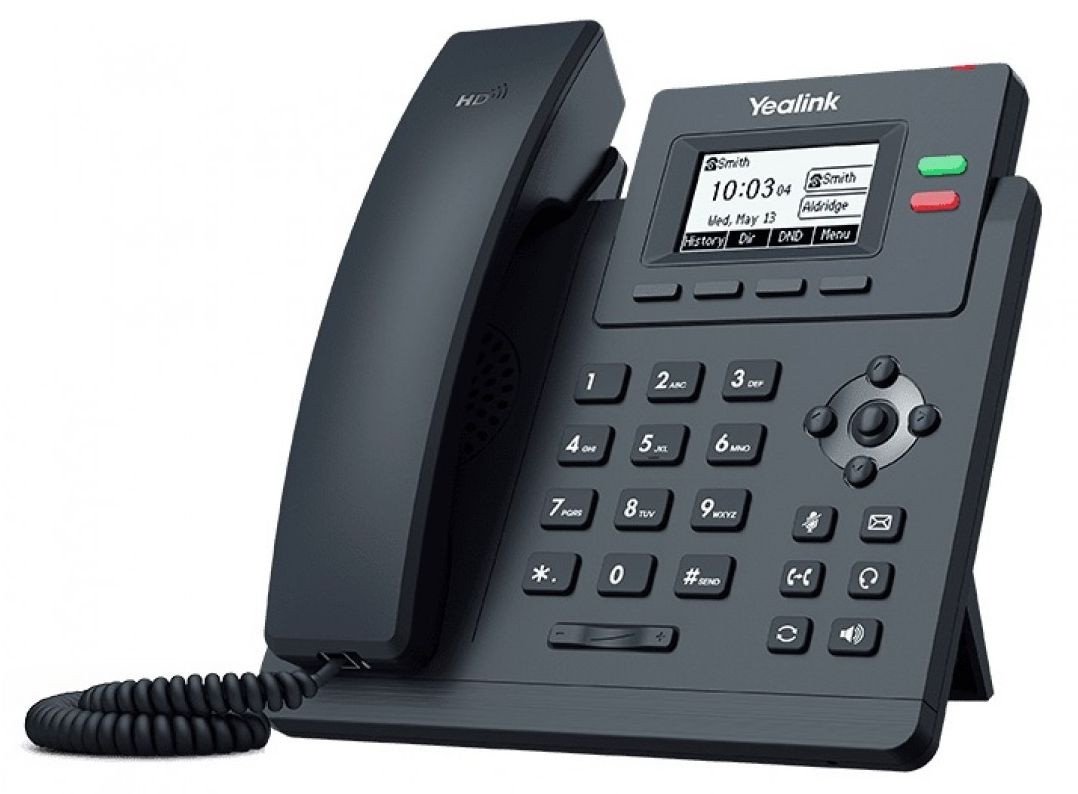 Телефон Yealink SIP-T31 черный, проводной, DHCP, DNS, IP, L2TP, конференц-связь, дисплей