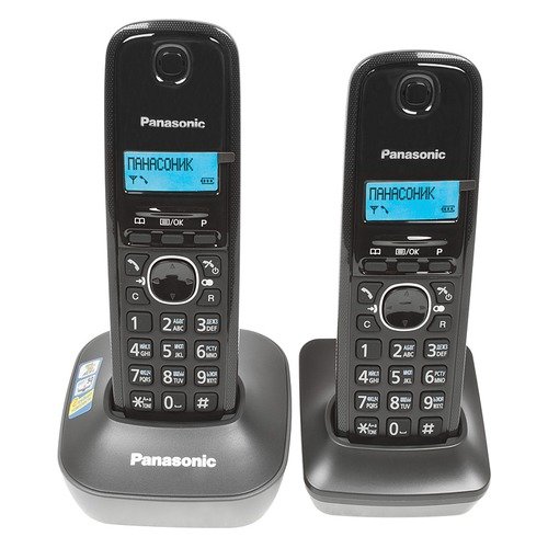Радиотелефон Dect Panasonic KX-TG1612RUH темно-серый (труб. в компл.2шт) АОН