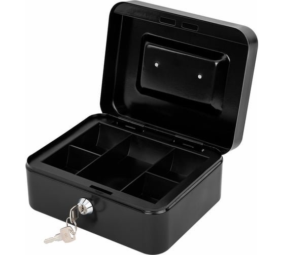 Ящик для денег BRAUBERG 291350 90х160х200мм, ключевой замок, черный