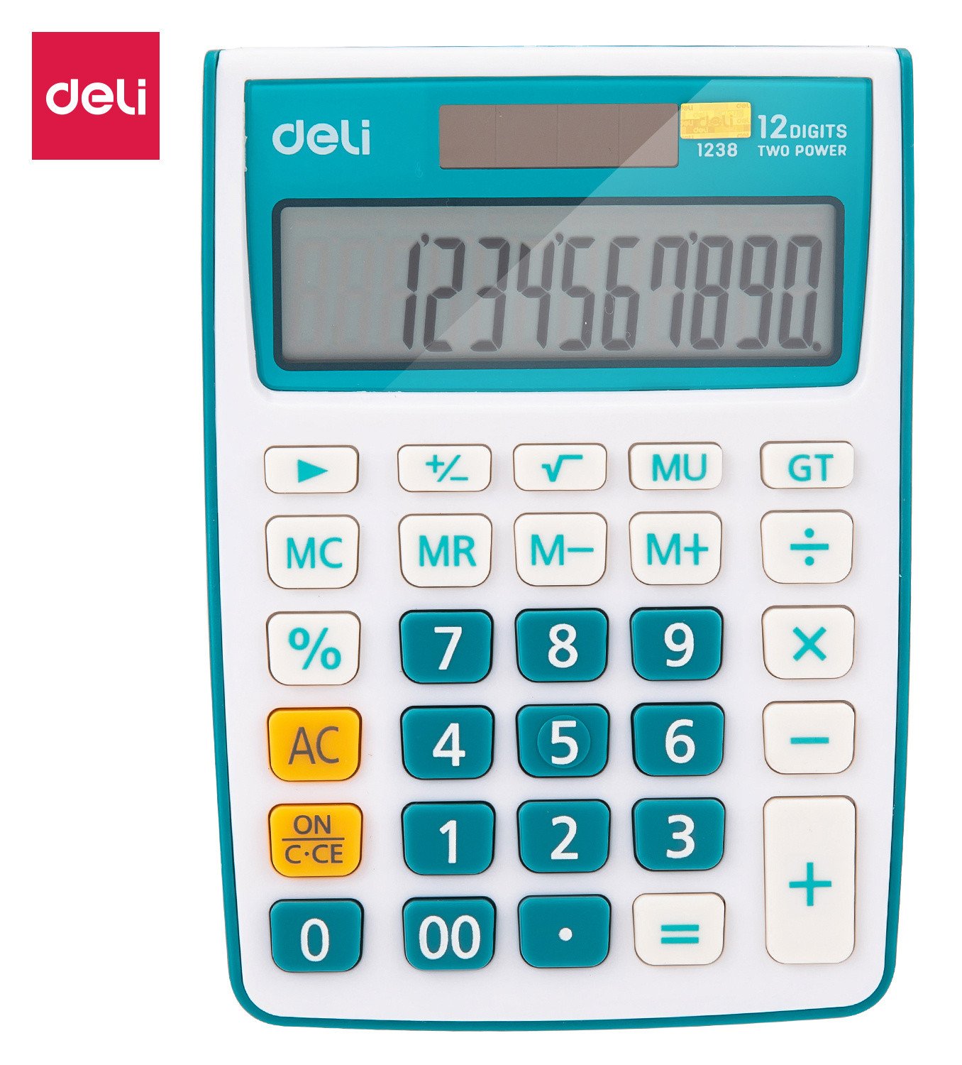 Калькулятор настольный Deli E1238/Blue синий