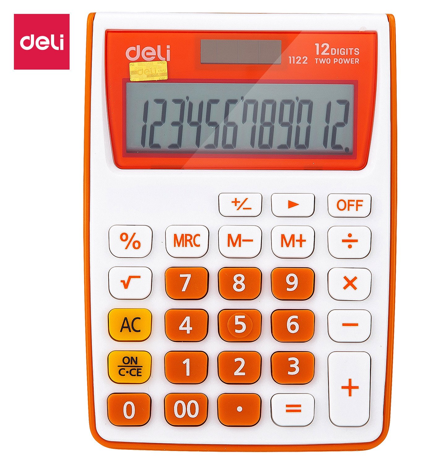 Калькулятор настольный Deli E1122/OR оранжевый