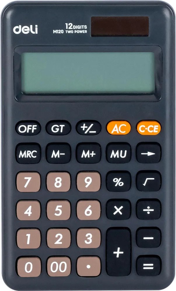 Калькулятор Deli EM120Black черный 12-разр.