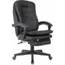 Кресло руководителя Бюрократ T-9950MSG-F черный (T-9950MSG-F/Black-PU) эко.кожа крестов. пластик подст.для ног