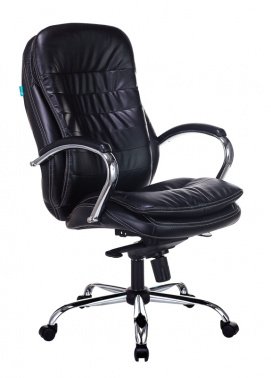 Кресло руководителя Бюрократ T-9950/Black черный кожа крестовина хром