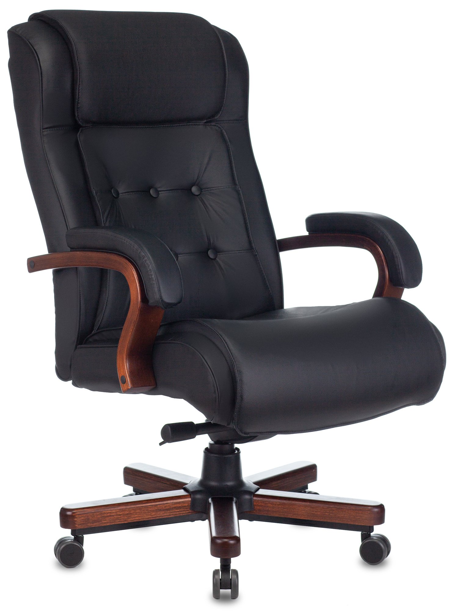 Кресло Бюрократ T-9926Walnut/Black кожа черный