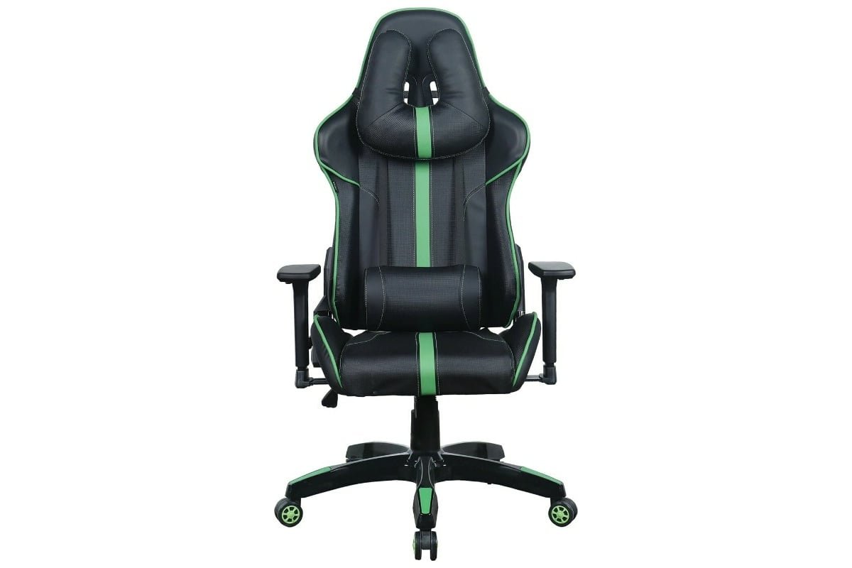 Кресло игровое BRABIX GT Carbon GM-120 (531929) экокожа, черное/зеленое