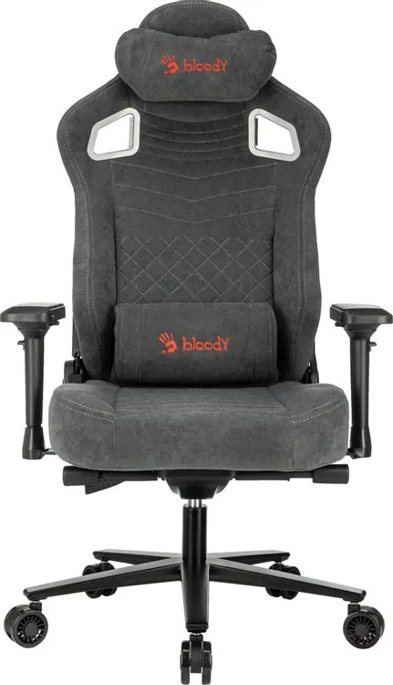 Кресло A4Tech Bloody GC-660 серый искусственная замша с подголов. крестов