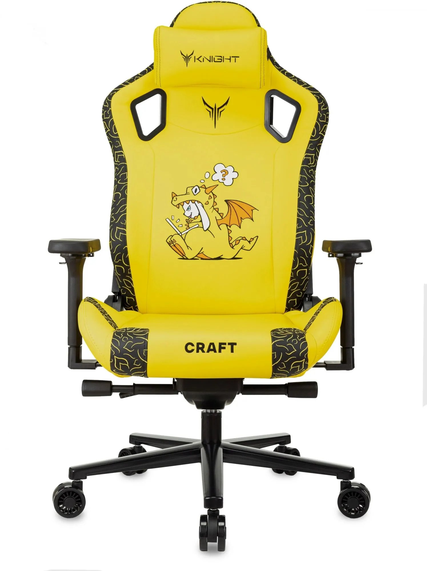 Кресло Knight Craft Dragon желтый экокожа крестов. металл