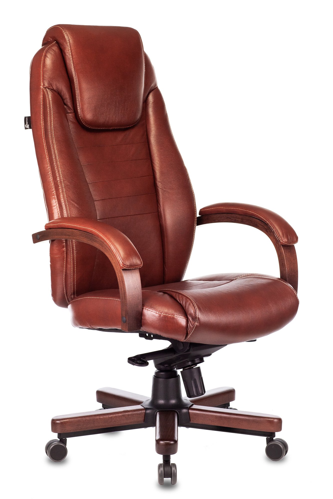Кресло руководителя Бюрократ T-9923WALNUT светло-коричневый Leather Eichel кожа крестовина металл/дерево