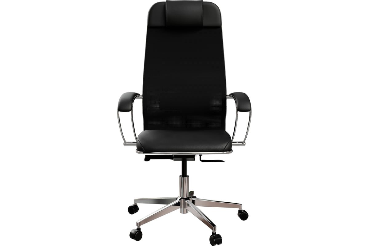 Кресло МЕТТА ErgoLife Comfort (Z1F6.16.1.543) на колесиках, сетка, черный/черный