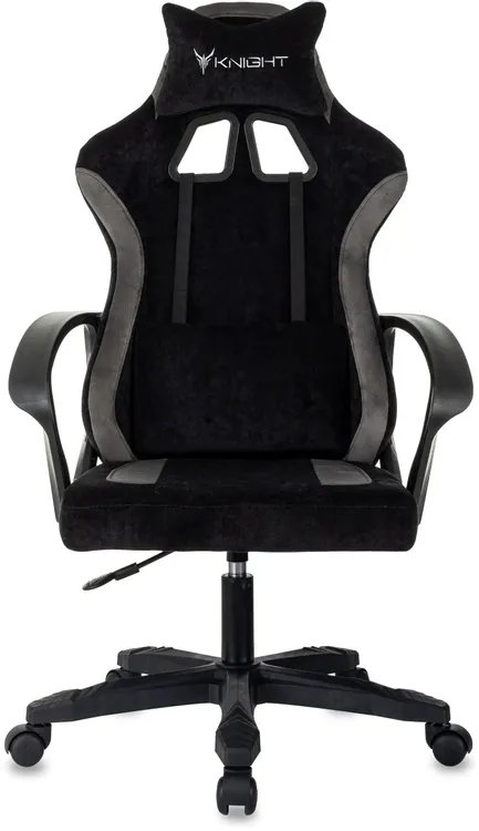 Кресло игровое Knight Optimum черный/серый крестов. пластик