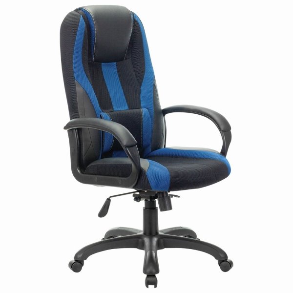Кресло игровое BRABIX Premium Rapid GM-102 (532106) экокожа/ткань, черное/синее