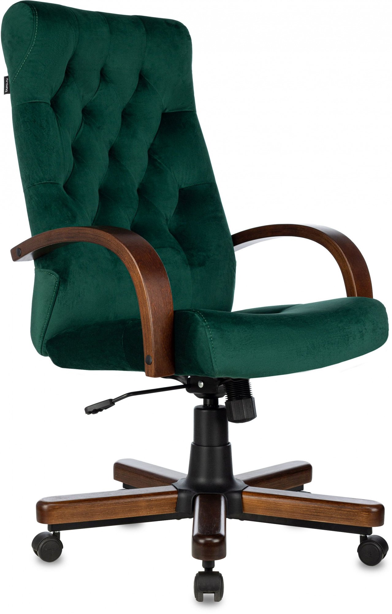 Кресло Бюрократ T-9928WALNUT/FABR/GN для руководителя Fabric зеленый Italia Green крестов. металл/дерево