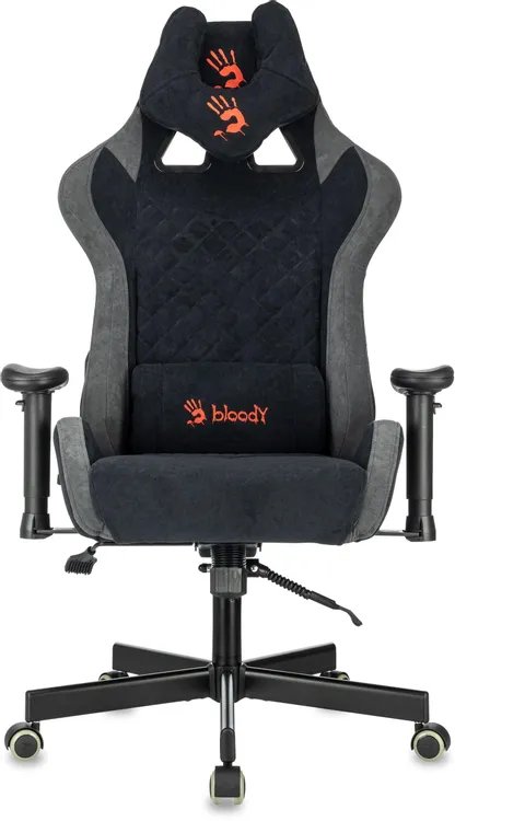 Кресло A4Tech Bloody GC-580 черный/серый искусственная замша с подголов. крестов