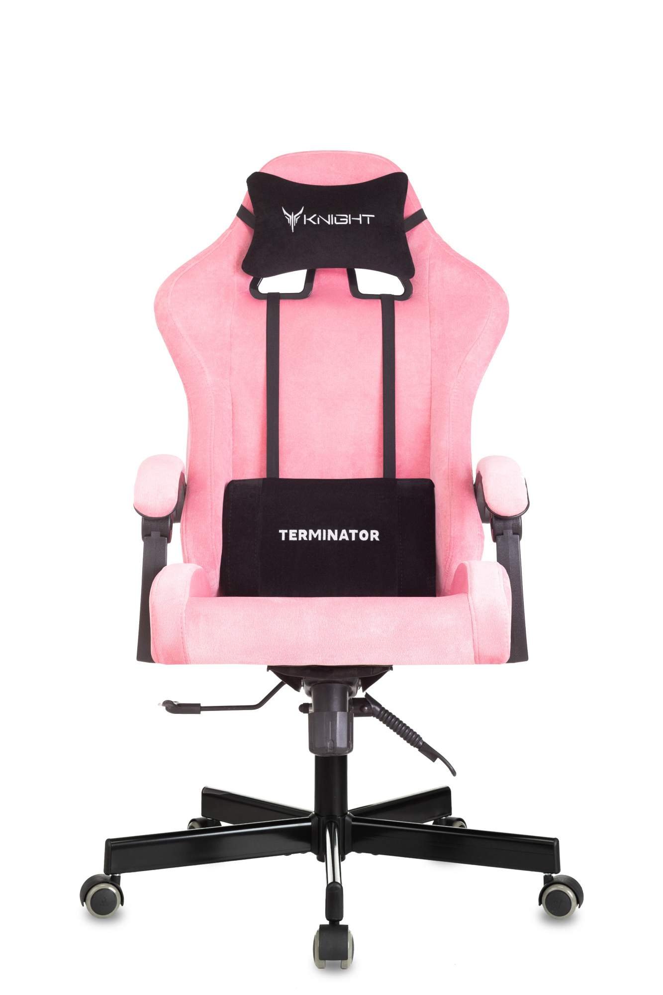 Кресло игровое Knight Terminator розовый Velvet 36 крестов. металл