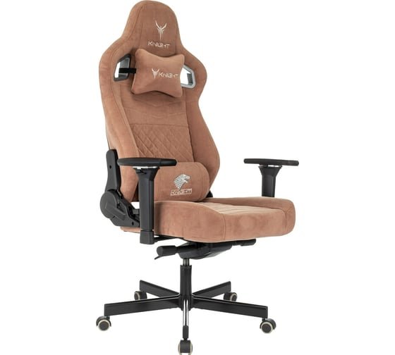 Кресло игровое Knight Hunter VELV90 светло-коричневый Alfa 731 искусственная замша крестов. металл