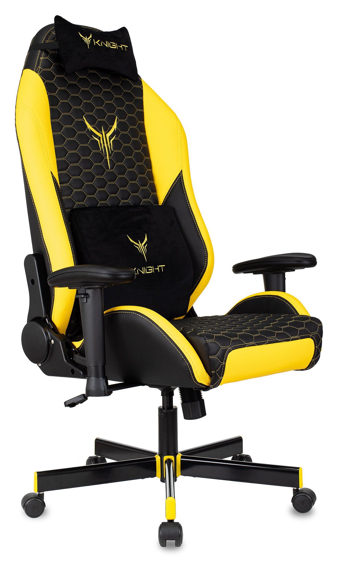 Кресло Knight Neon Yellow эко.кожа черный/желтый