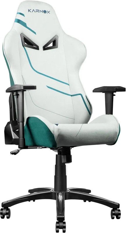 Кресло игровое KARNOX Hero Genie Edition KX800101-GE на колесиках, ткань, зеленый/белый