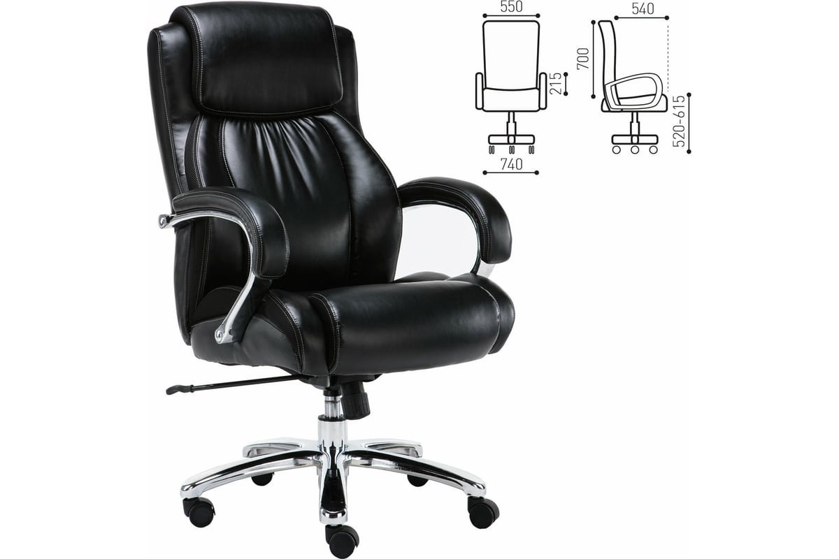 Кресло руководителя BRABIX Premium Status HD-003 (531821) рециклированная кожа, черное
