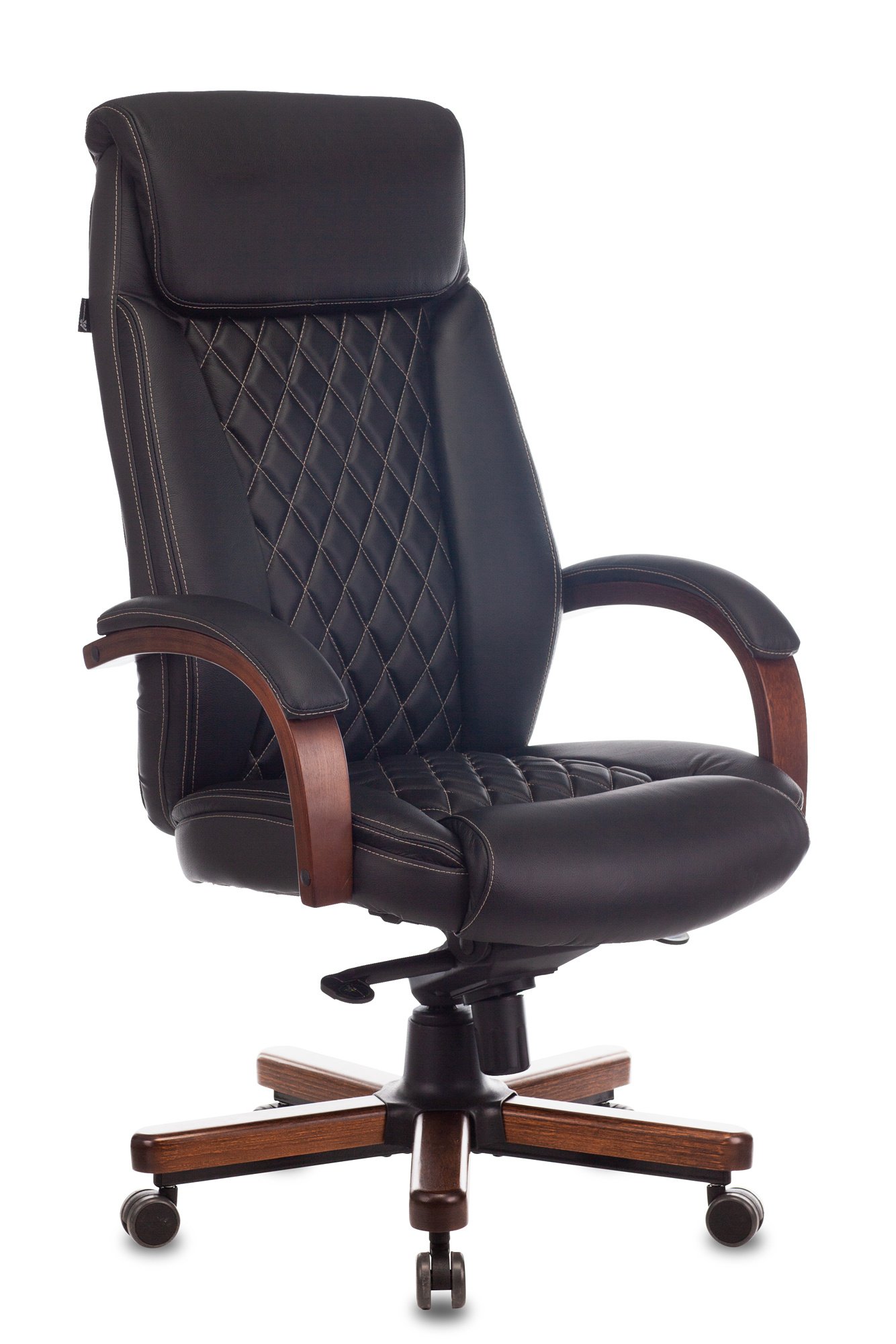 Кресло Бюрократ T-9924Walnut (T-9924Walnut/Black) кожа черный