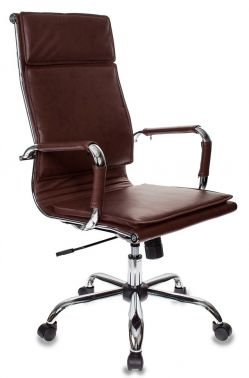 Кресло руководителя Бюрократ CH-993/BROWN коричневый искусственная кожа крестовина хром