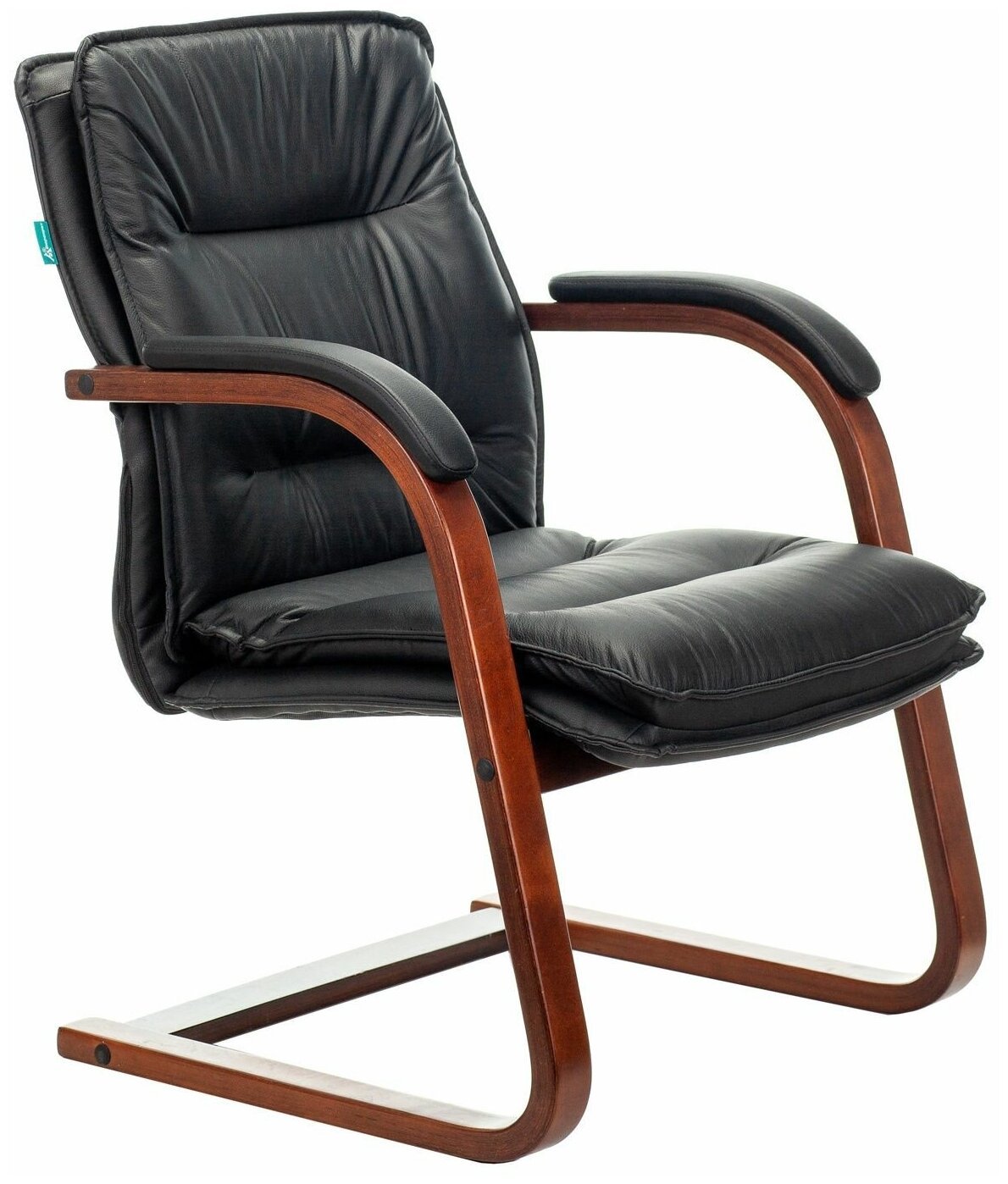 Кресло Бюрократ T-9927WALNUT-AV/BL черный кожа полозья дерево