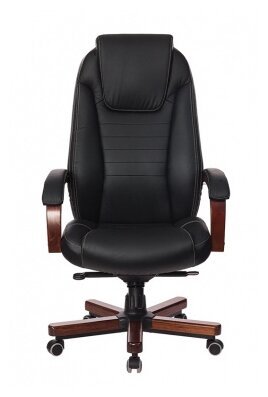Кресло руководителя Бюрократ T-9923Walnut/Black черный кожа крестовина дерево
