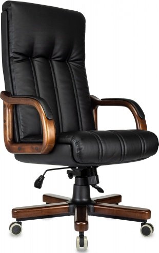 Кресло Бюрократ T-9932Walnut/ECO-B черный экокожа крестов. металл/дерево