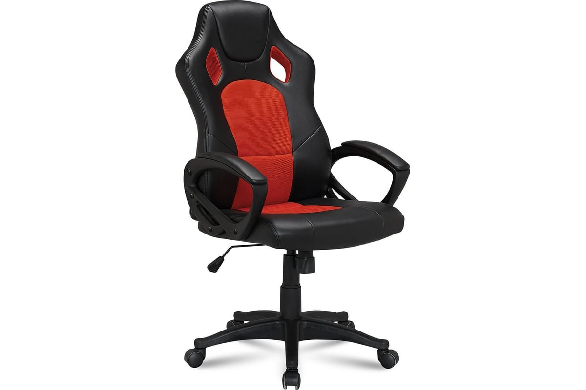 Кресло игровое BRABIX Rider EX-544 (531583) экокожа черная/ткань красная,