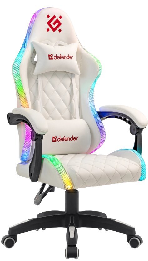 Кресло игровое Defender Energy RGB (64557) белый