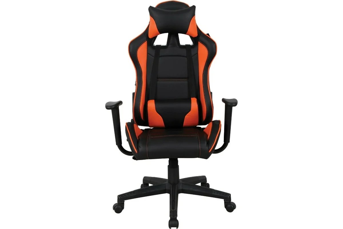 Кресло игровое BRABIX GT Racer GM-100 (531925) на колесиках, эко.кожа, 1шт. в комплекте черный/оранжевый